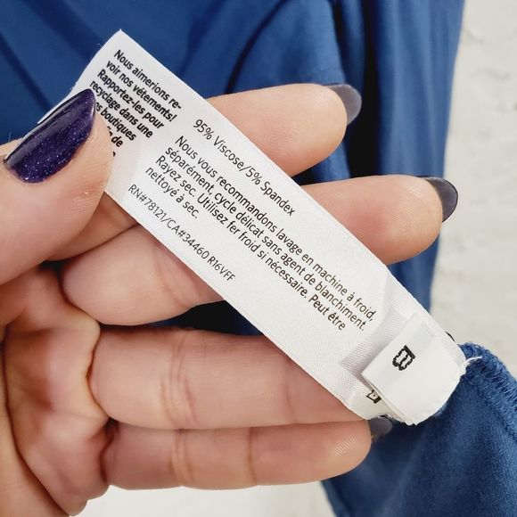 4x$25 Eileen fisher  blue stretchy oversize long sleeve crew neck shirt x-small - Picture 4 of 10